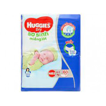 Miếng lót sơ sinh Huggies Newborn 2 60 miếng (cho bé 4 - 7kg)